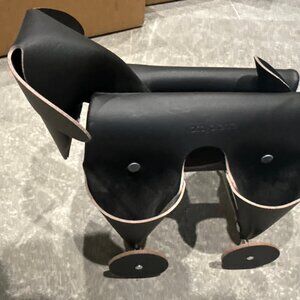 VacaValiente Amigos Dog Black Recycled Leather Desk Organizer